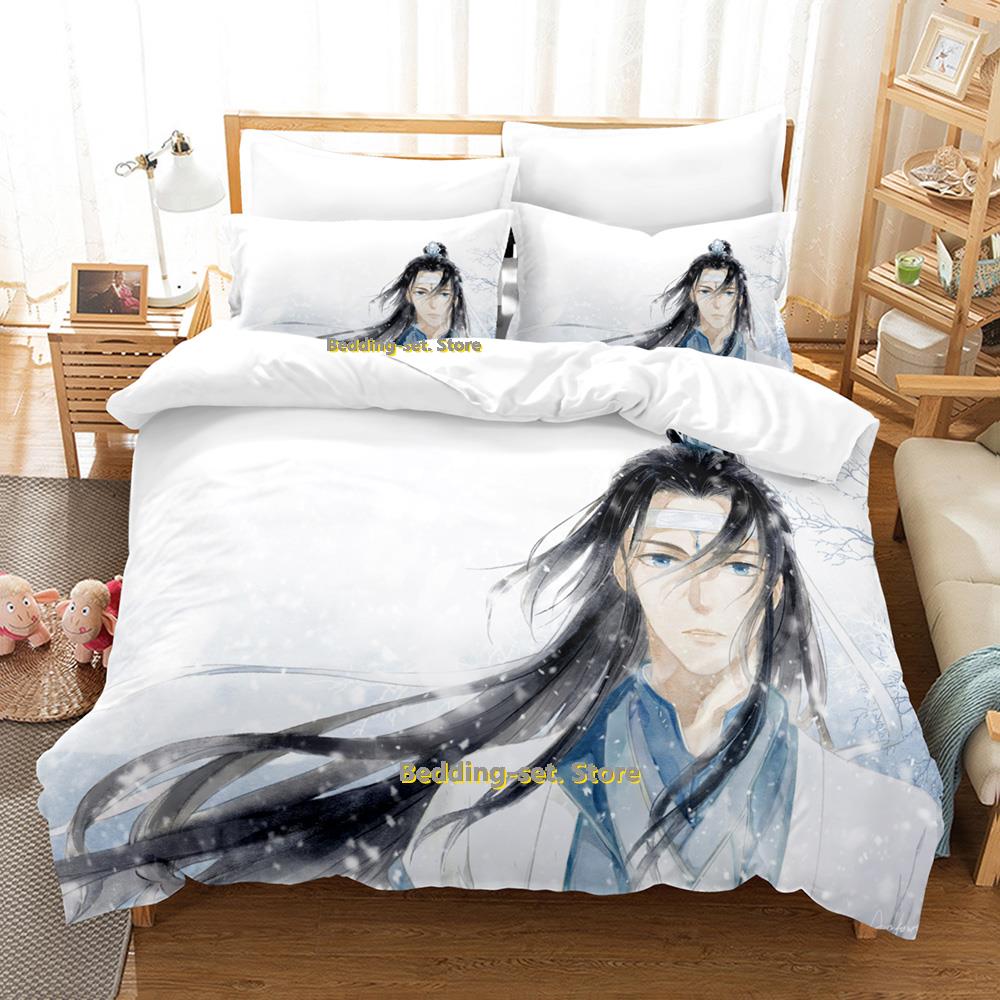 Comforter New Mo Dao Zu Shi The Grandmaster Of Demonic Cultivation Bedding Set Anime Three-Piece Set Adult Kid Bedroom Duvet Sets