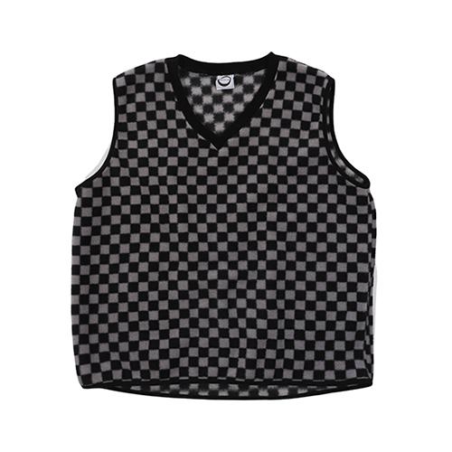 Kruchi Checkerboard Fleece Vest (Black)