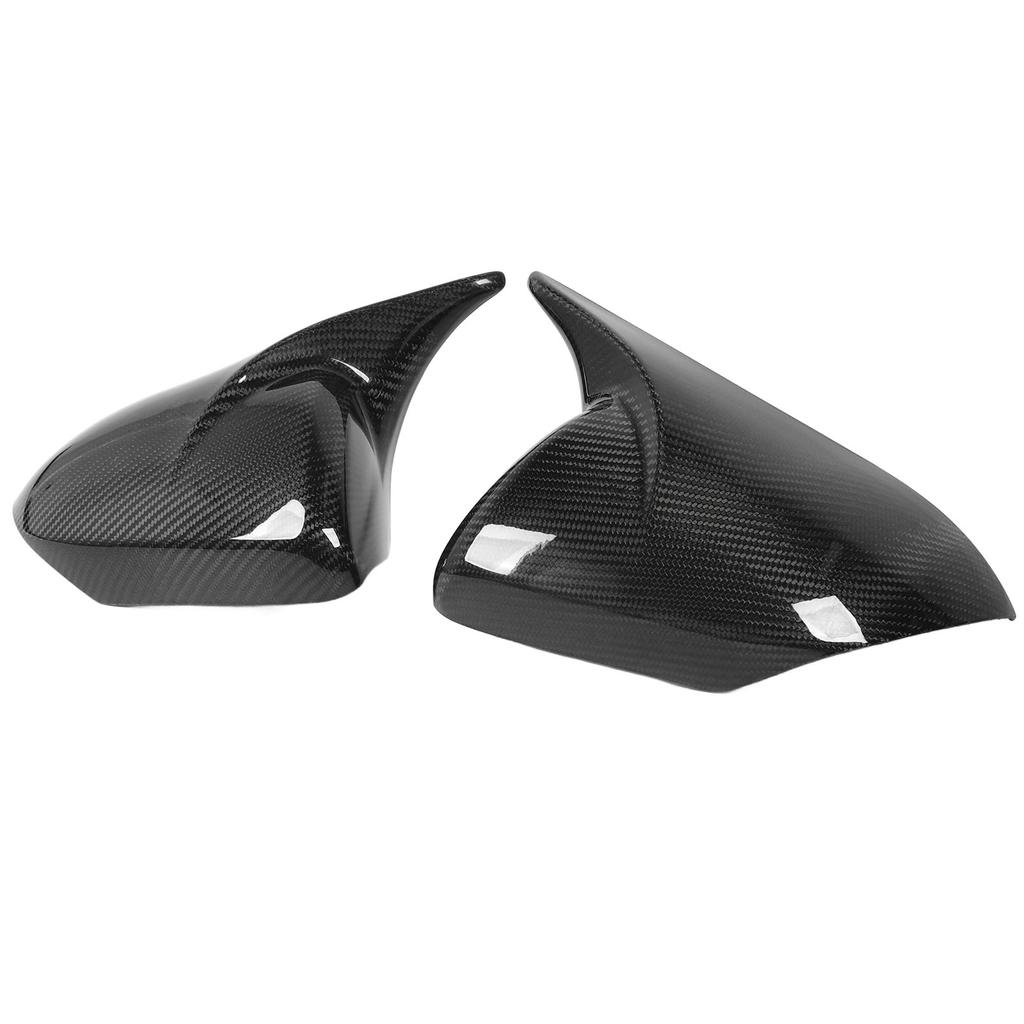 1 Pair Rearview Mirror Cap Carbon Fiber Horn Style Protective Side Wing Mirror Cover Cap
