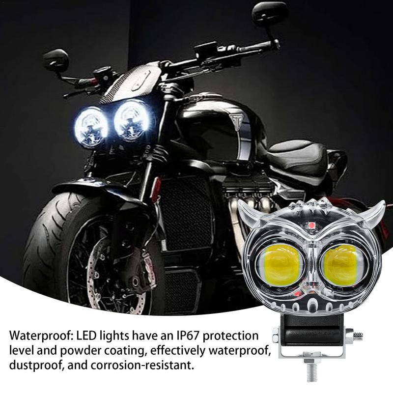 Owl Motorcycle Lights IP67 Waterproof Driving Light Owl Spotlight 6000LM Motorcycle Fog Lights High And Low Beam Headlight For