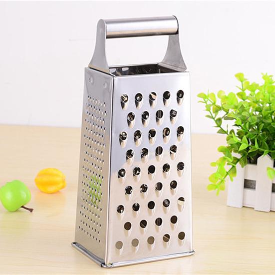 9 Inch 4 Sides Vegetable Grater with Handle Sharp Blade Non-slip Base Ergonomic Design Multi-functional Stainless Steel