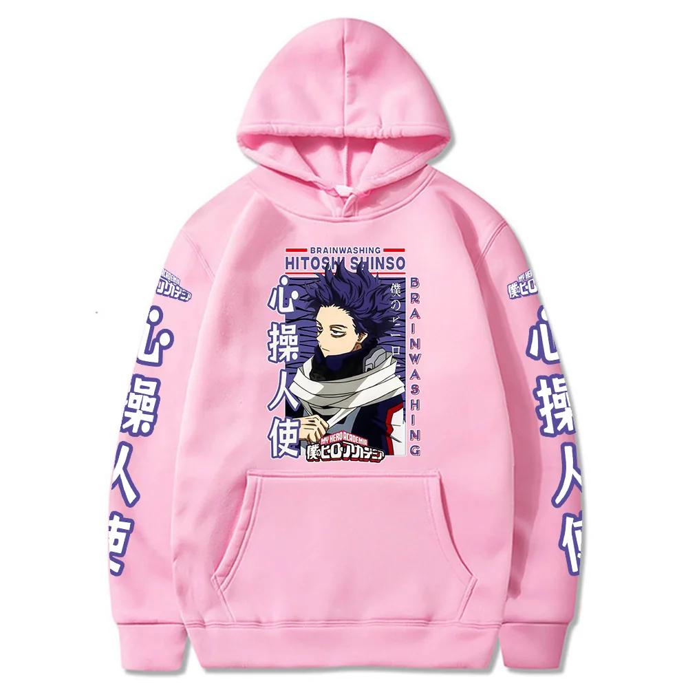 Harajuku Anime My Hero Academia Hitoshi Shinsou Cartoon Men Hoodies Boku no Hero Academia Unisex Long Sleeve Sweatshirts