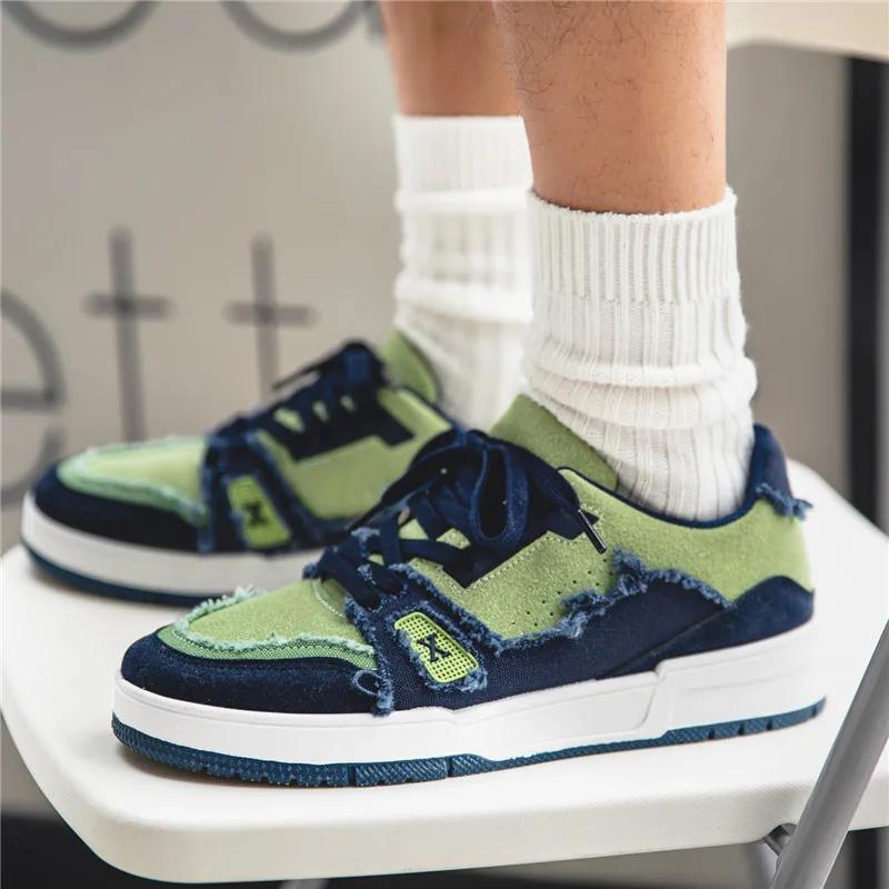 Fashion Spring Fashion Designer Men's Shoes Causal Sneakers 2024 Trend Platform Skateboarding Shoes Men Orange Low Canvas Sneakers Men