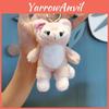 Cute Pink Fox Plush Keychain Soft Stuffed Animal Doll Birthday Gift For Kids