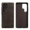 Crazy Horse Pattern Genuine Leather Case For Samsung Galaxy S2 Ultra S24 FE S23 Plus S22 S21 S20 Note 20 Ultra Back Cover Case