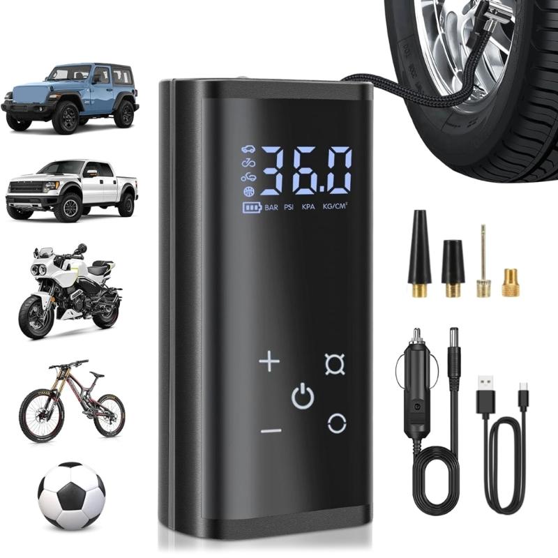 Rechargeable 120PSI Portable Air Pumps Multifunction Electric Pump for Bicycles Car Motorcycles & Inflatable Equipment