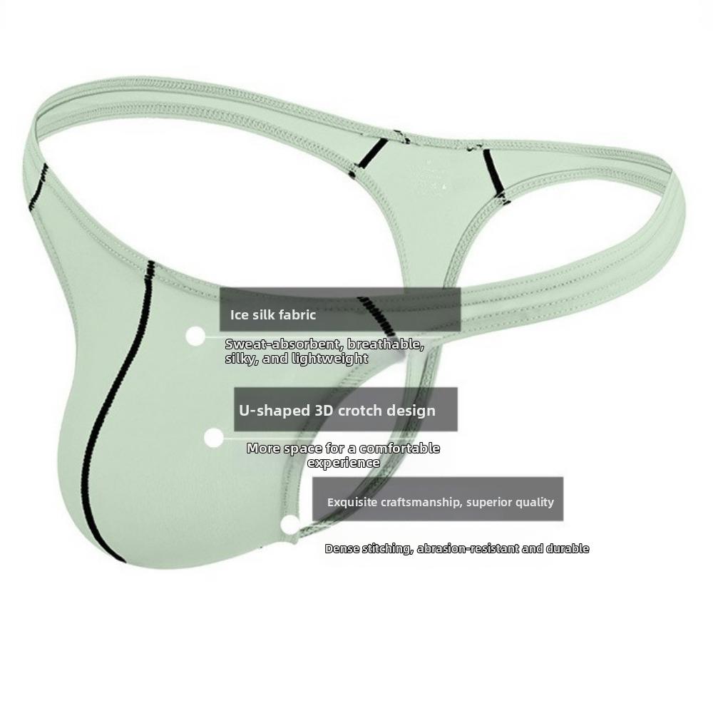 Seamless Men Underwear Low Waist T-back Briefs Simple Men's Thong Daily Wear
