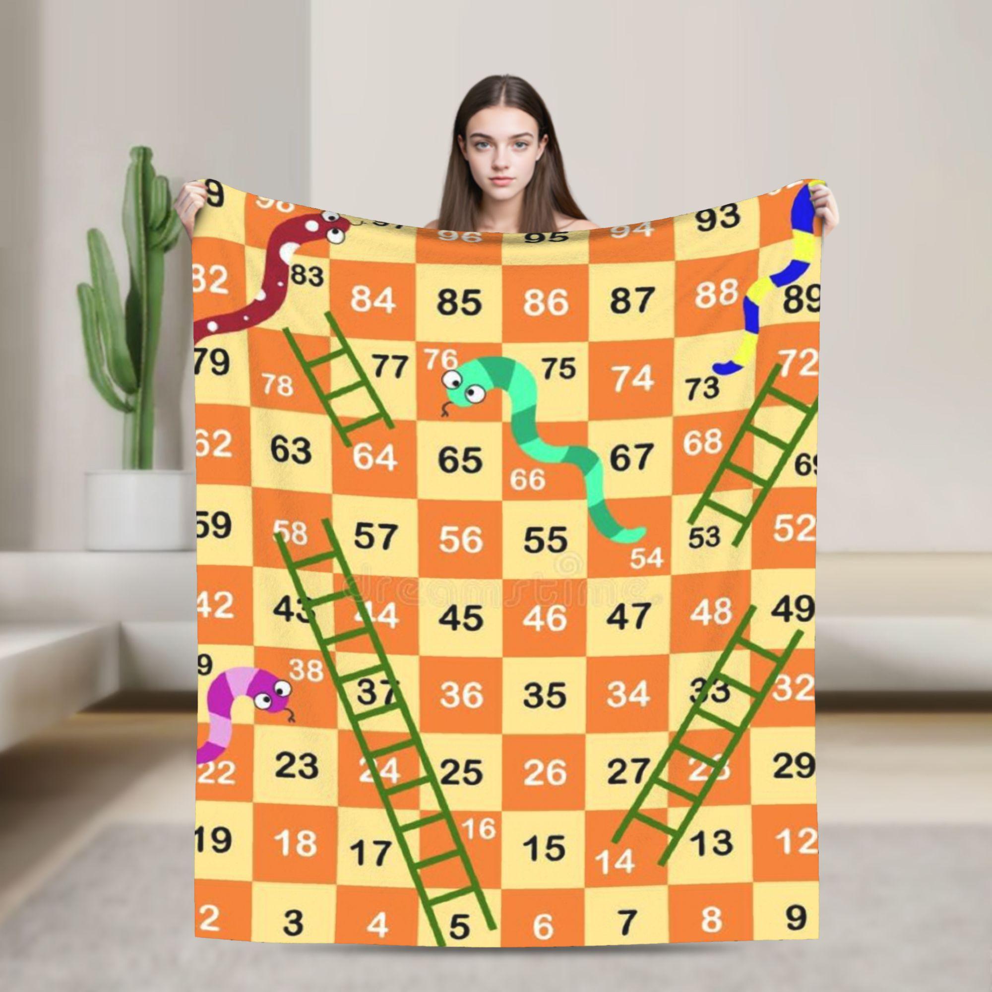 

Snakes and Ladders Blanket Soft Funny Plush Bedding Throws For Living Room Picnic Flannel Bedspread Bed Cover 30x40in