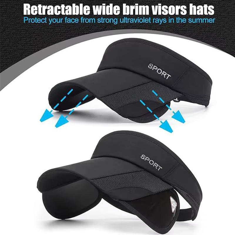 Women'S Hats With A Pull-Out Brim, Summer Sun Visor, A Retractable Brim For Face Protection, A Korean-Style Large-Brim Cycling