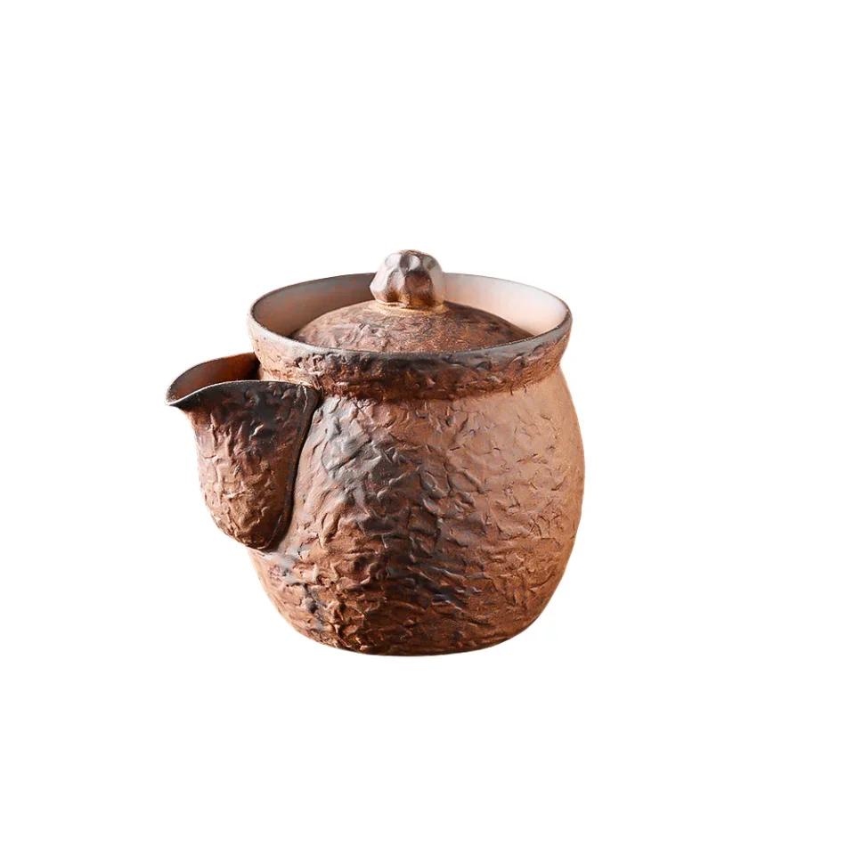 Ham cevher kaba seramik çaydanlık, el yapımı çay takımı, tekli demlik, 120cc küçük çaydanlık