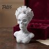 Skull Decorative Figurine Sugar Statue for Day of the Dead, 3D Printed Gothic Floral Collectible Ornament Figurine, Dia De Los Muertos Holiday