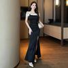 Elegant Low-Cut Slim Fit Nightclub Evening Gown A717