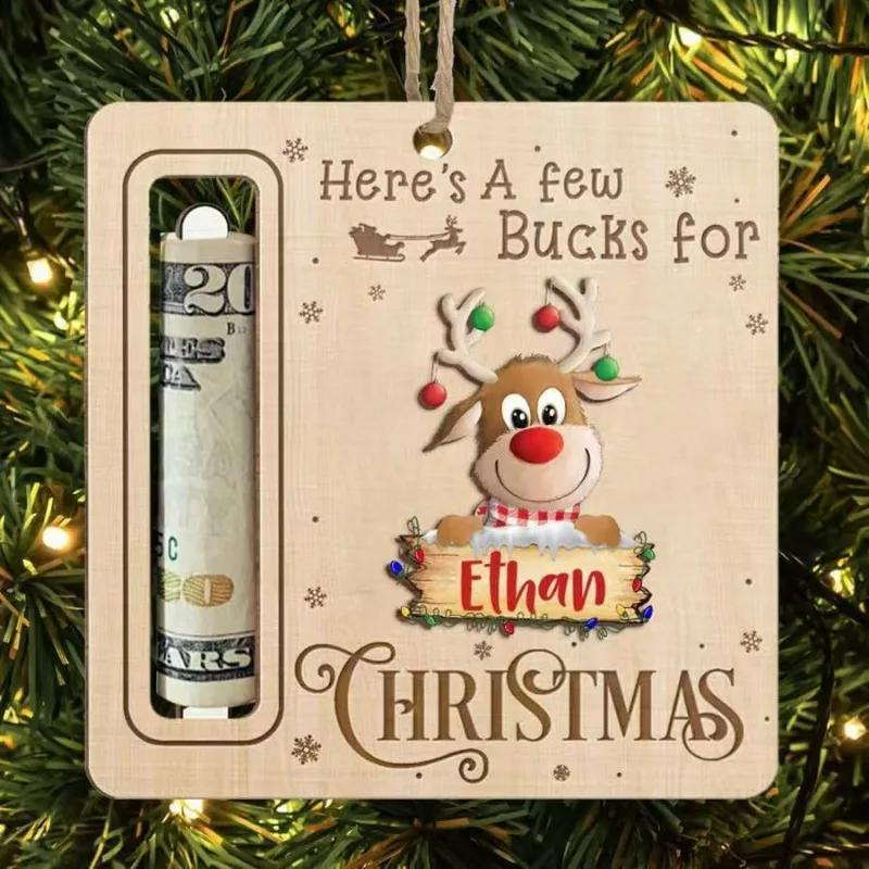 1pc Christmas Tree Ornaments Wooden Hanging Decor Traditional Xmas Noel Pendants for Holiday Party Scene Home Holiday Crafts