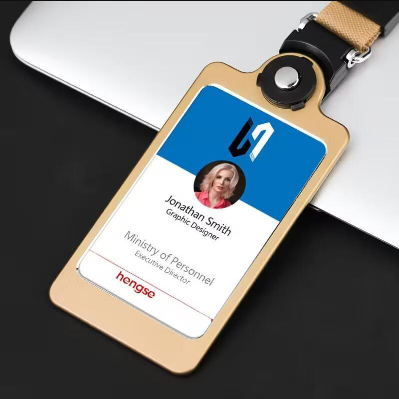 Professioneller ID-Ausweishalter mit ausziehbarem Rollclip, durchsichtiger Kartenhalter und Halsband für Büro, Sicherheit, Arbeitsplatz