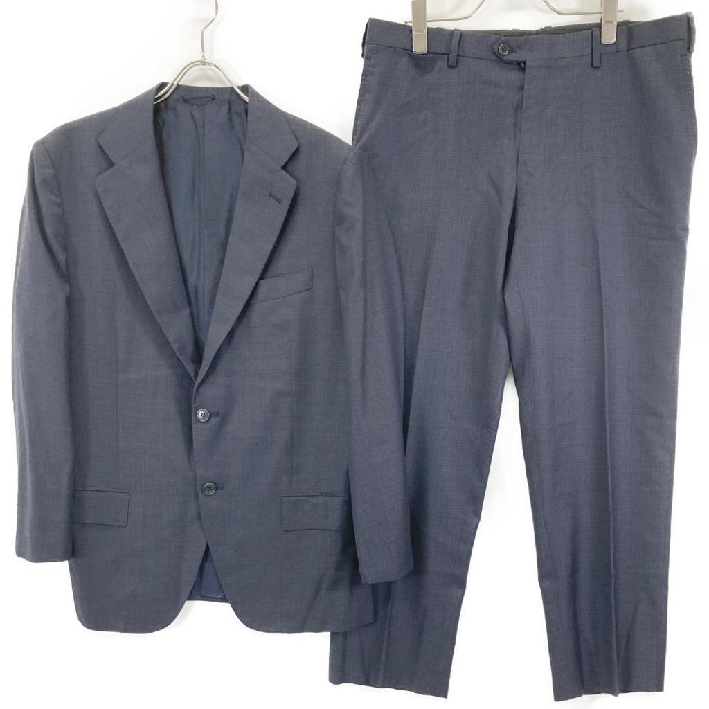 Kiton Excellent condition UA89K01X1617002 14 Micron check suit suit setup 54 R08 NavyUsed