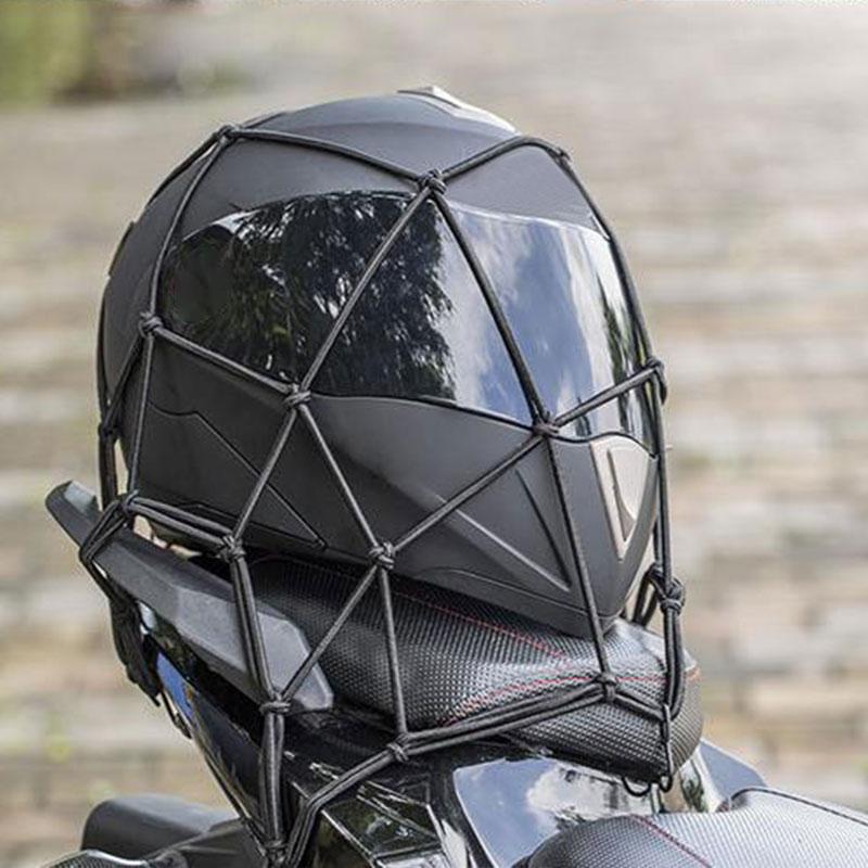 Motorcycle Helmet Net Mesh Web Cargo Luggage Net Elastic Bungee Cord Bike Moto Accessories Hold Down Fuel Tank String Bag
