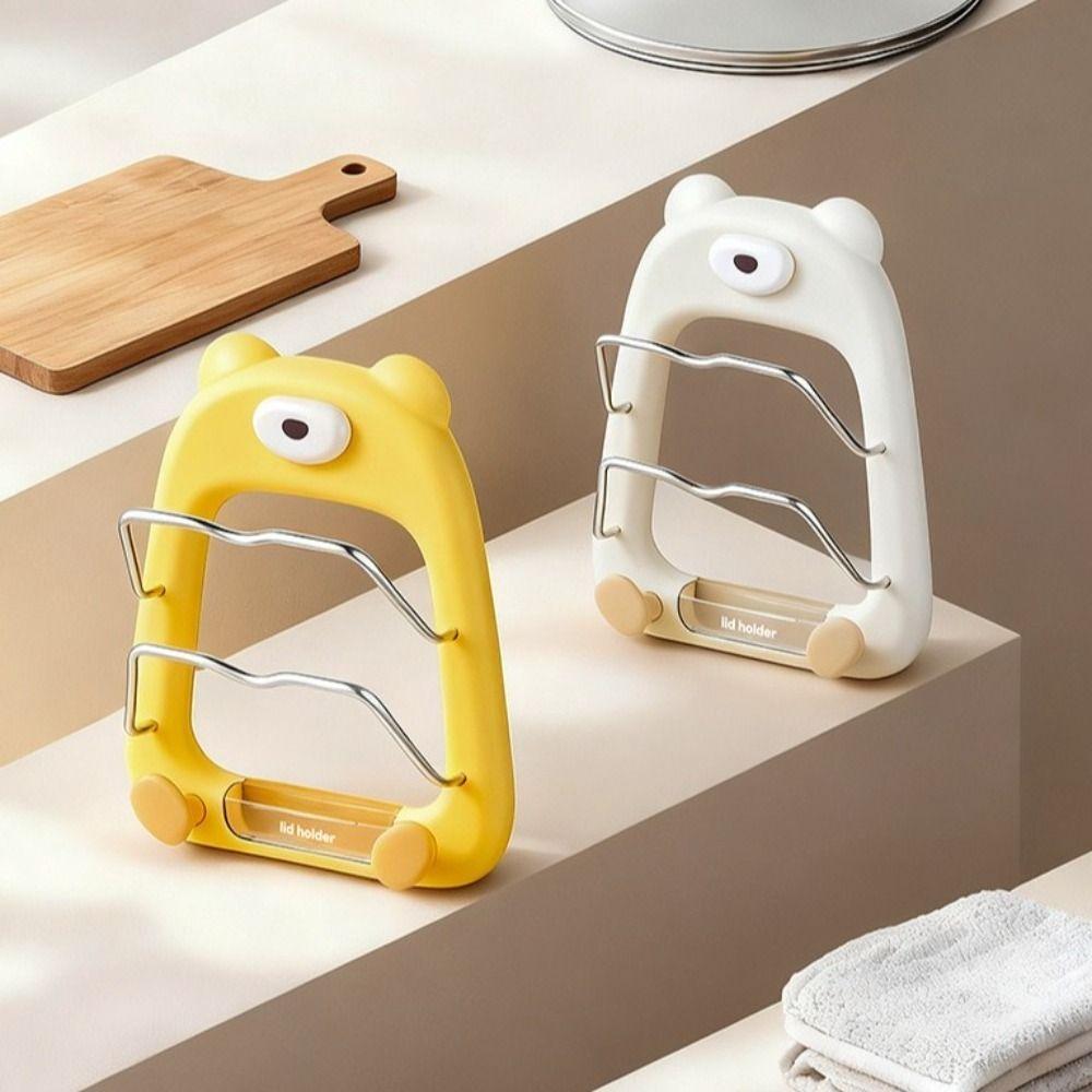 Wall Mount Pot Lids Holder 2-Tier Pot Lid Organizer Space Saving Vegetable Board Rack Cabinet Door