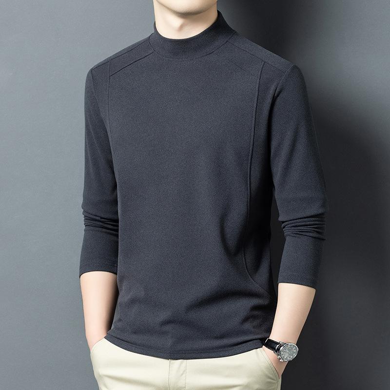 Men S Half High Neck Long Sleeve Casual Base Layer T Shirt