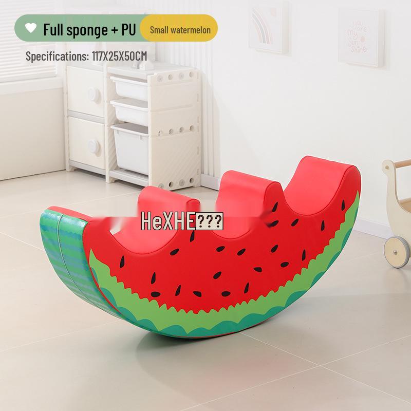 Sensory Integration Watermelon Rocking Horse - Soft Early Education Rocker for Kindergarten and Indoor Play