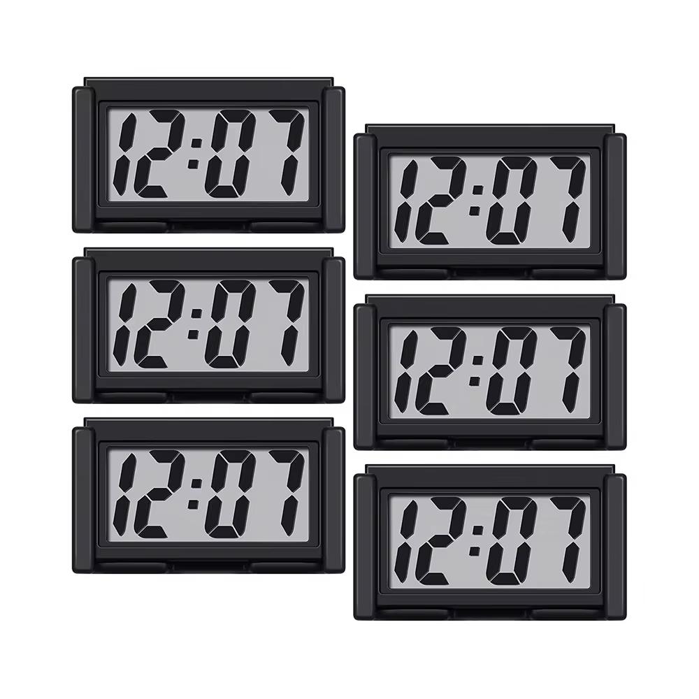 Mini Digital Clock Car Dashboard Clock Auto Car Truck Dashboard Time Vehicle Electronic Self-Adhesive Bracket Stand Clocks
