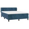 3127557 vidaXL Lit à sommier tapissier et matelas Bleu foncé 140x200cm Velours