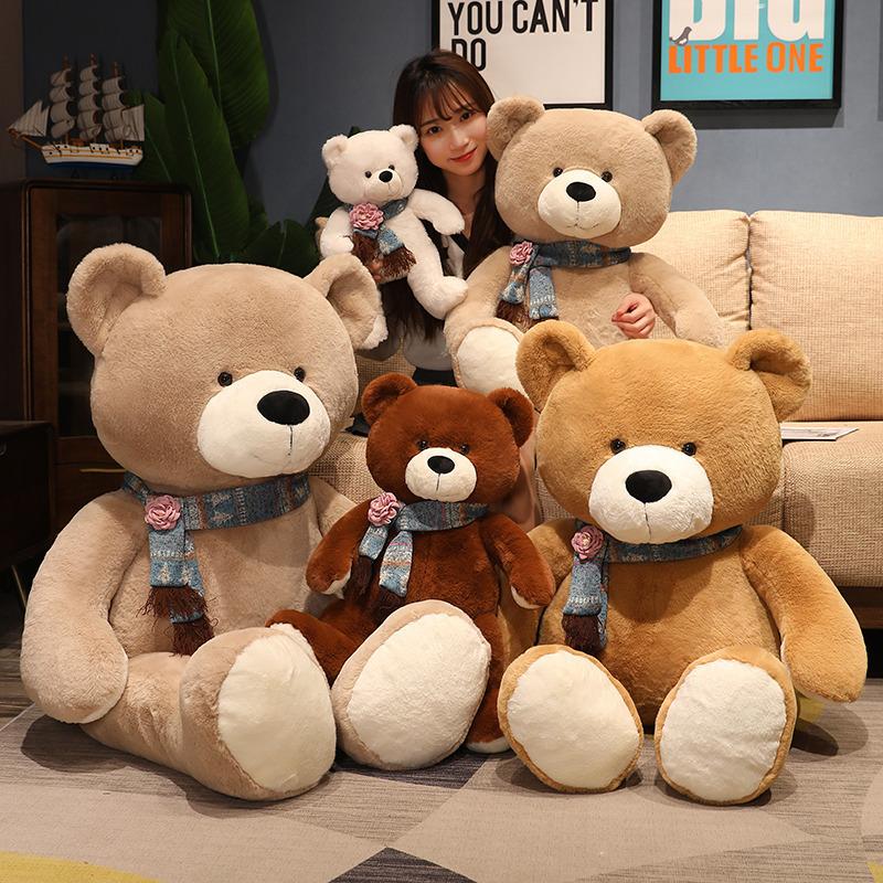 Flowers Scarf Bear Teddy Bear Doll Plush Toy Hug Bear Doll Girl Ragdoll Valentine's Day Gift