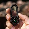 Light Weight Camping Compasses Thermometers Outdoor Small Compasses Carabiner Backpack Buckle Hiking Camping Accessories