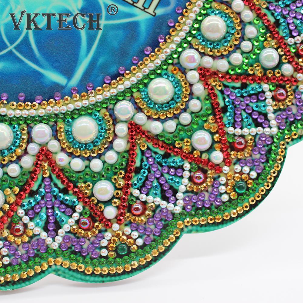 Mandala Luminous Diamond Painting Clock DIY Full Drill Special Shape Diamond Painting Cross Stitch Wall Clock Home Decor Gift