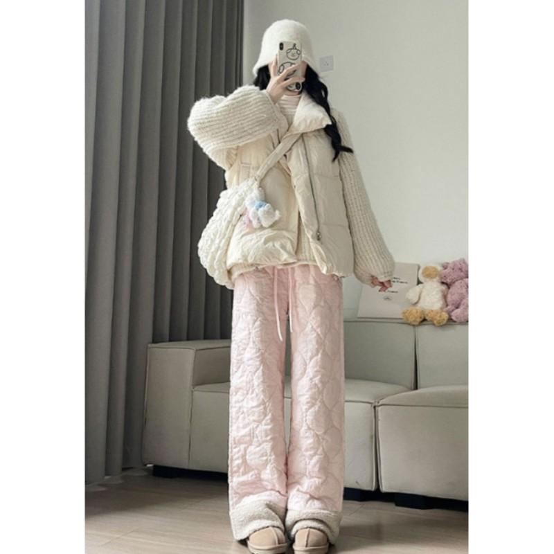 

Женские зимние утепленные термобрюки на флисовой подкладке, с пэчворком, с высокой посадкой, прямого кроя, повседневные, ветрозащитные XS