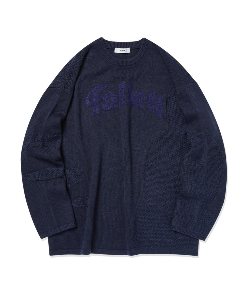 FALLETT Arch Logo Jacquard Knit Navy