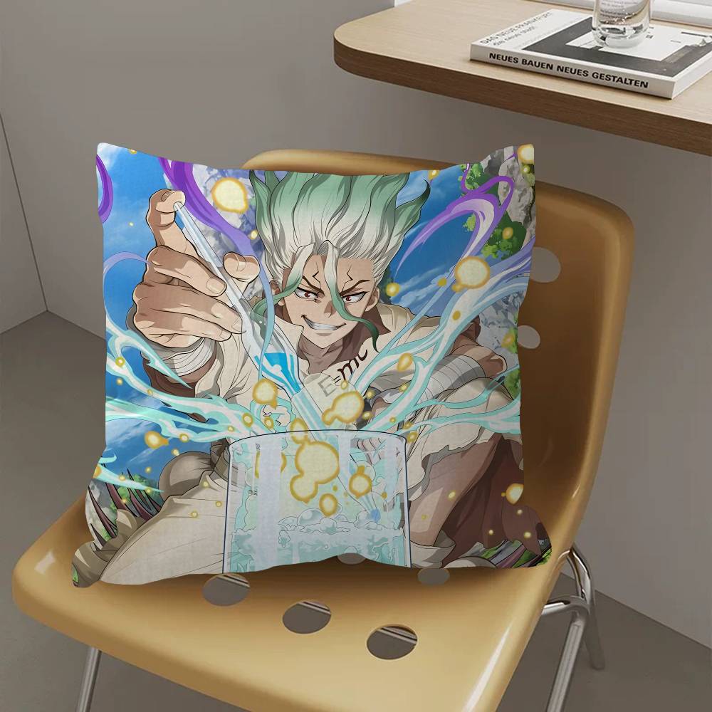 Vintage Anime Dr SSTONE Personalized Pillow Dust Cover Bedroom Kids Party Decoration Pillowcase Birthday Children Gift