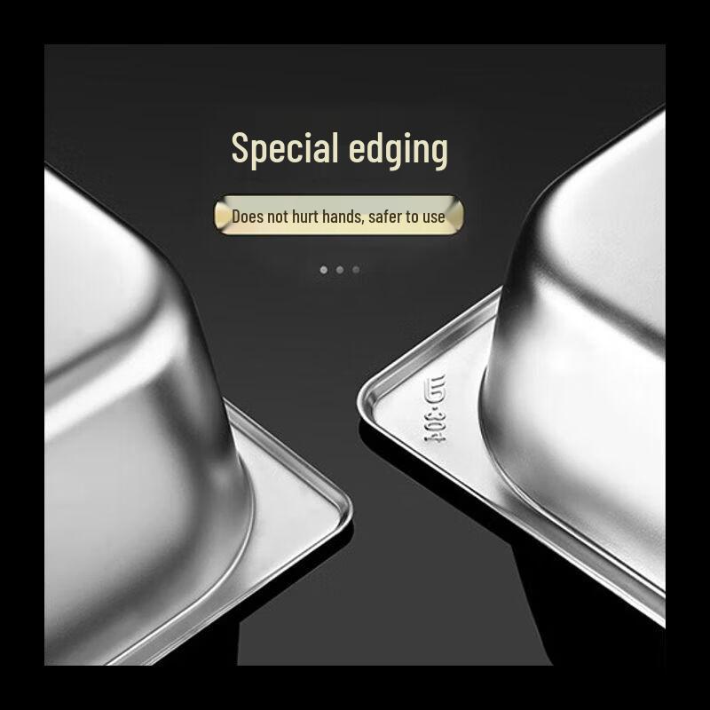 NHZHIW Commercial 304 Stainless Steel Rectangular Food Pan