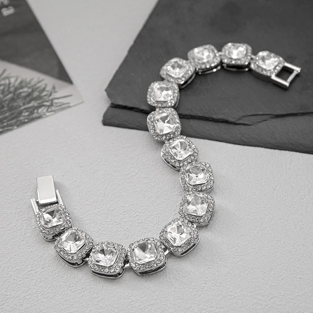 Minimalist Steel Titanium Hand Jewelry Cubic Zirconia Geometric Everyday Shape