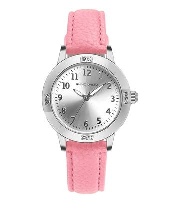 Mädchen Quarz Japanisch Leuchtend Arabische Ziffern Mode Damenuhr Uhr, Damenuhr, Uhr, Uhrwerk, Zeiger, Zifferblatt, Uhr, (Silberrosa)