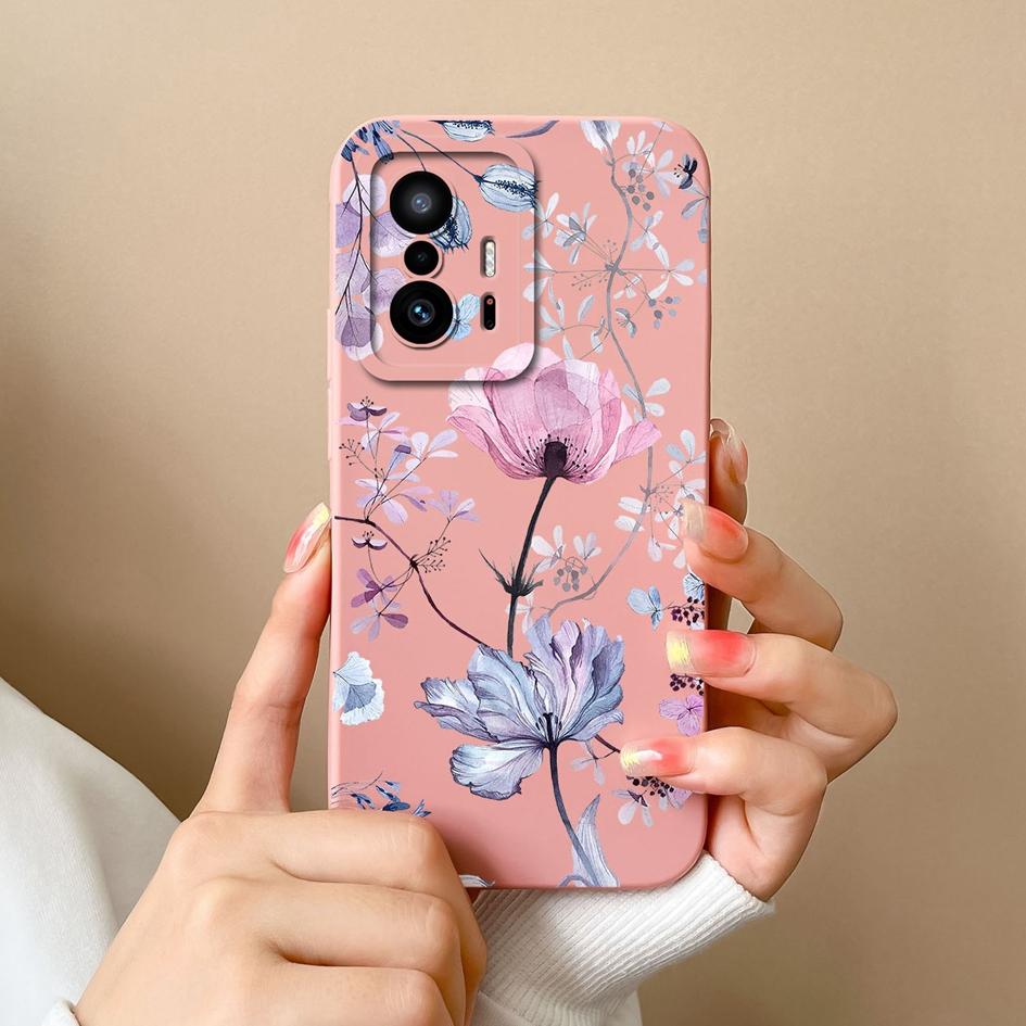 Case For Xiaomi 11T Pro Cover Fashion Design Sweet Girls Matte Liquid Silicone Screen Protector Shell For Xiaomi 11T 11 T Fundas