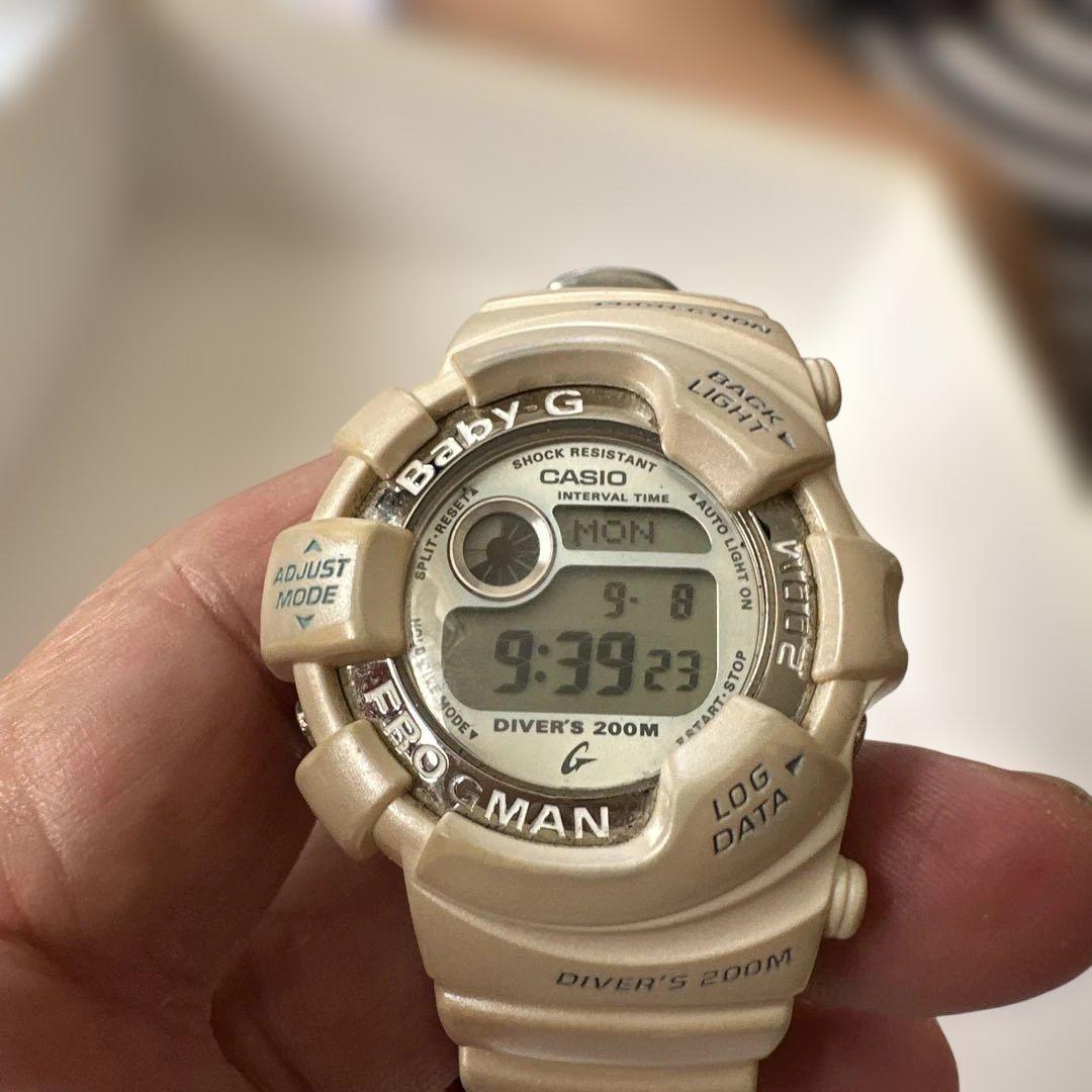 

[USED] CASIO Baby-G Watch, 200m Water Resistant, Beige Frogman