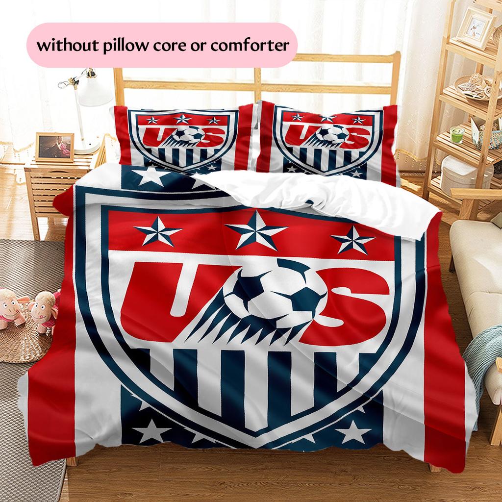 USA National Football Logo Pattern Bedding Home Decoration Birthday Gift (1 * Duvet Cover + 2 * Pillowcase, Without Core),fan Merchandise.