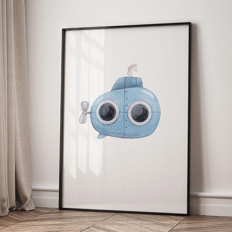 Classic Simplicity Cartoon Cars Art Posters Airplane Canvas Painting Children's Room Wall Art Pictures Home Aesthetic Decor