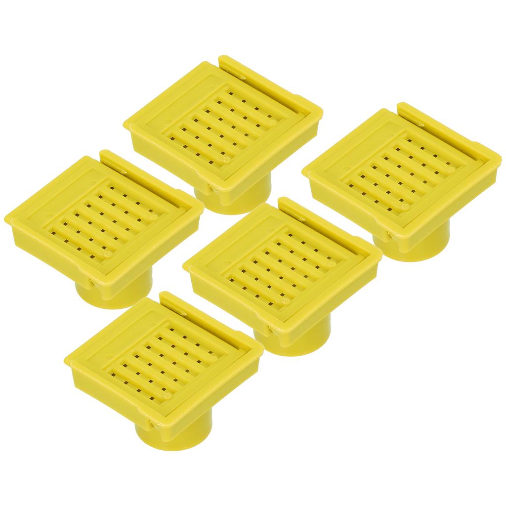 5Pcs Beehive Vent Lightweight ABS NonToxic EscapeProof Breathable Beehive Entrance Gate(Yellow )