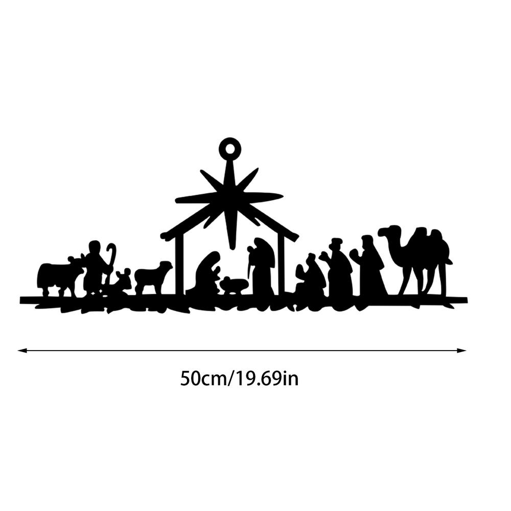 Christmas Nativity Scene Garden Wall Decoration Nativity Sets For Christmas Indoor Decor Rustic Metal Nativity Decoration