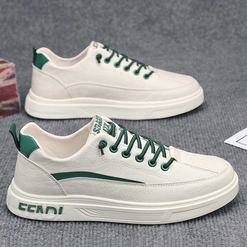 Spring Men's Shoes New Little White Shoes Men's Casual Sports Board Shoes Student Teenager Leather Trendy Shoes