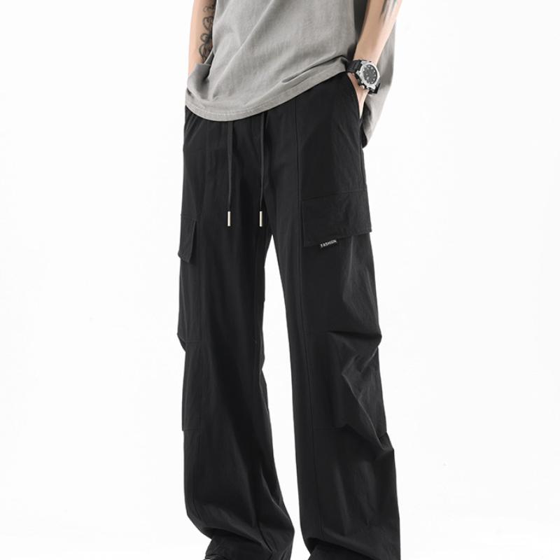 

Three-dimensional Pleated Overalls Men s Summer Paratroopers Pull Rope Logging Pants 3XL