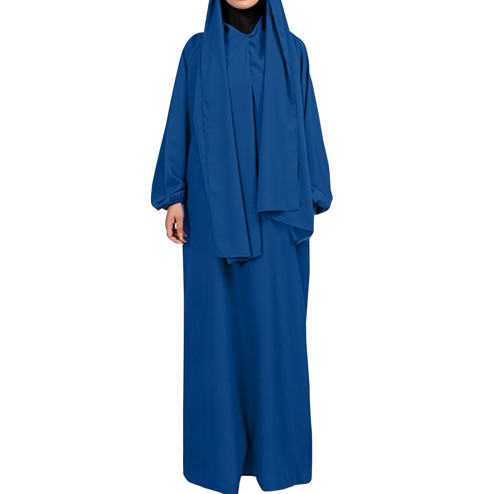 

Мусульманские женские однотонные халаты повседневные платья с длинным рукавом и завязкой на талии S