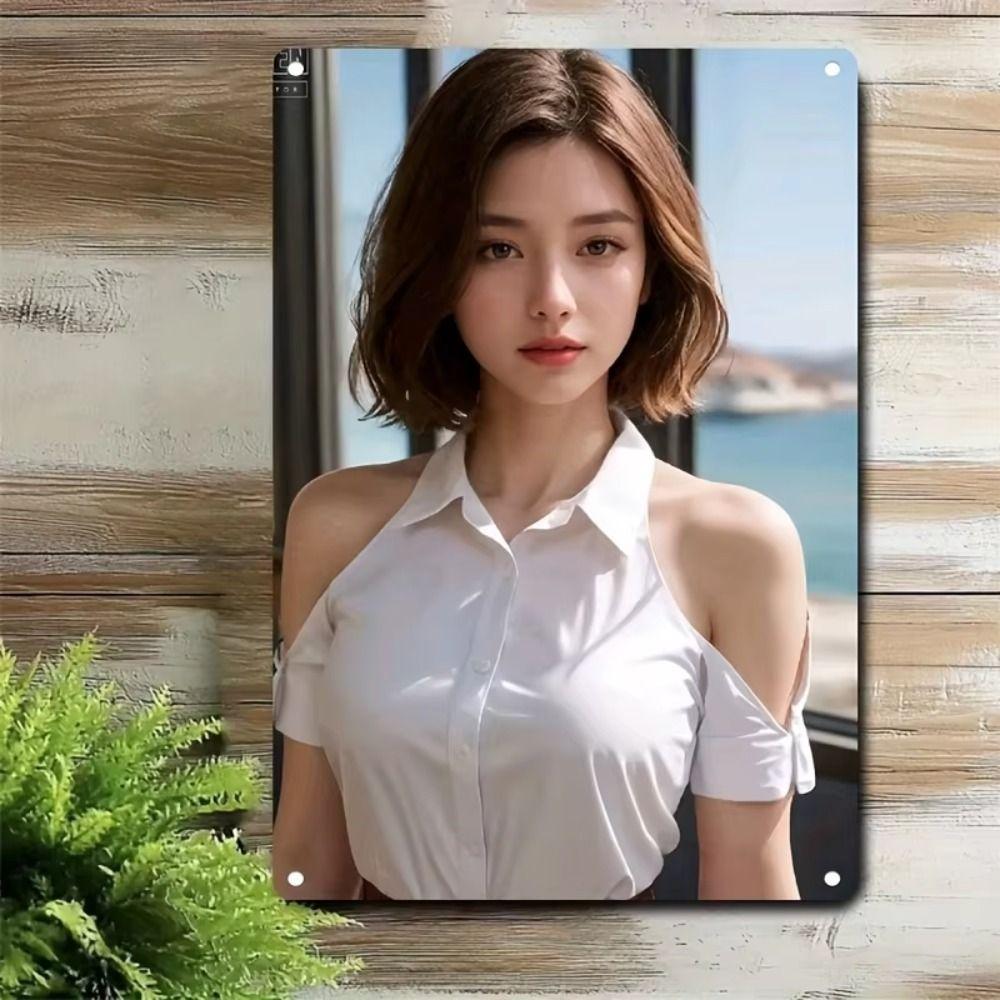 Metal Poster Vintage Lady 20x30cm Home Wall Decor