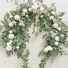 The Same Eucalyptus Leaf Rose Vine Simulation Flower Rose Eucalyptus Leaf Vine Wedding Three-Piece Wreath