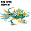 Phantom Ninja Ice Water Series Double-Headed Element Dragon Building Blocks Set Classic Cartoon Model Bricks Kit Child Toys Gift