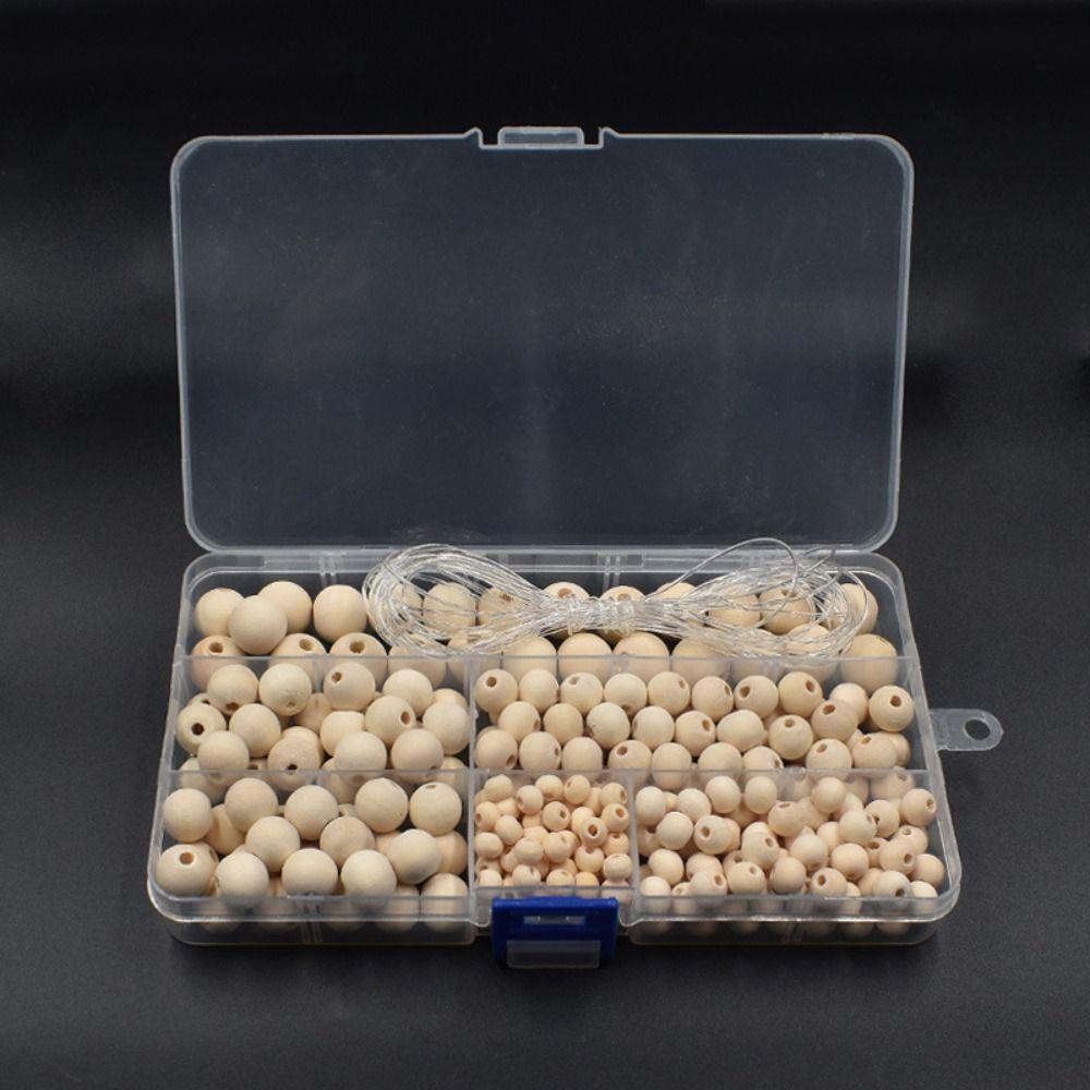 

300Pcs 6-14mm Unfinished Loose Beads Craft Making Natural Round Beads DIY Jewelry Making, Bracelets