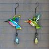 Metal Hummingbird Wind Chimes Home Creative Glass Painted Bells Hanging Decorations Window Door Decorations Garden Patio