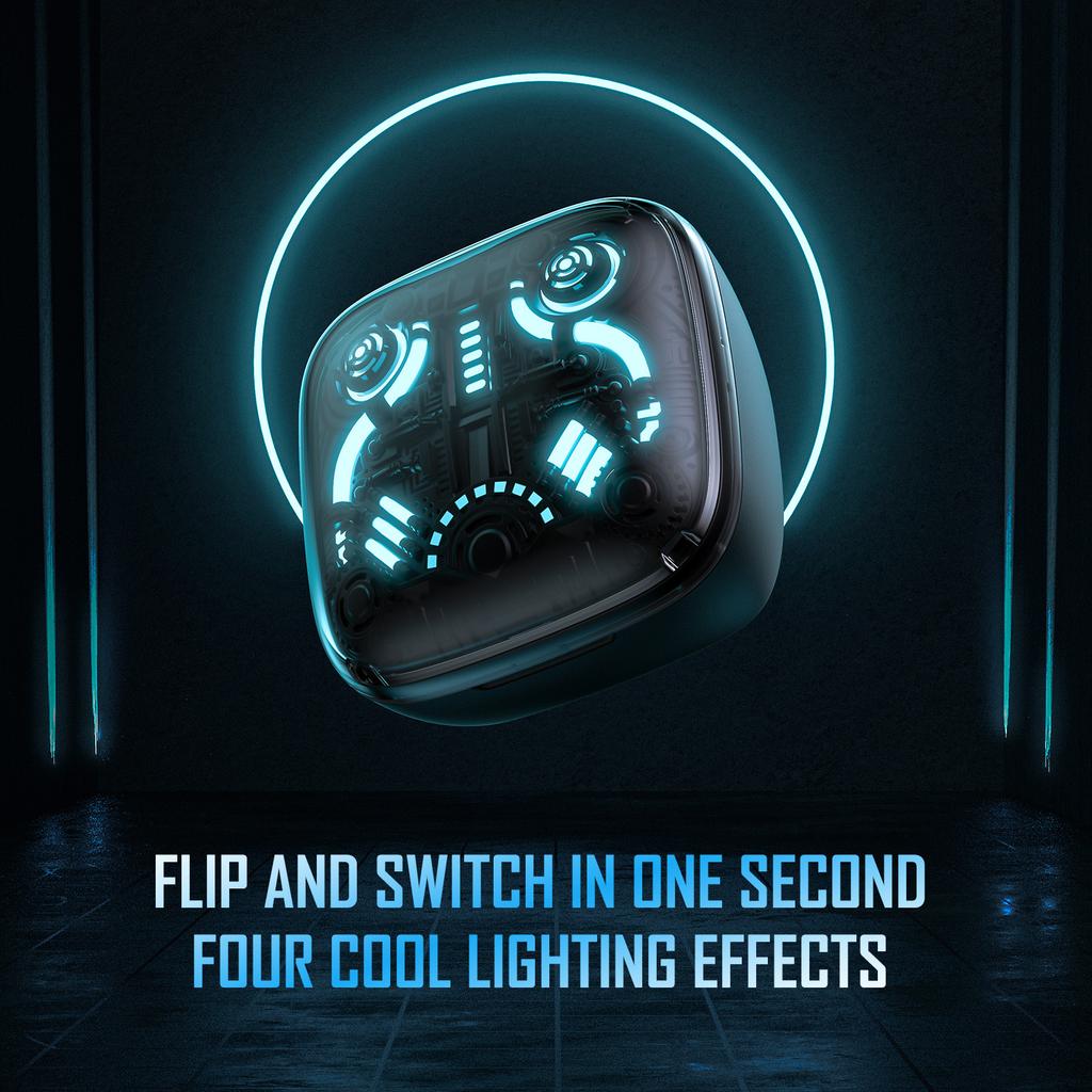 ONIKUMA T1 TWS Wireless Gaming Headphones, Headphones with RGB Touch Control, Four Light Modes, Dual Microphone, ENC Call Noise Cancellation