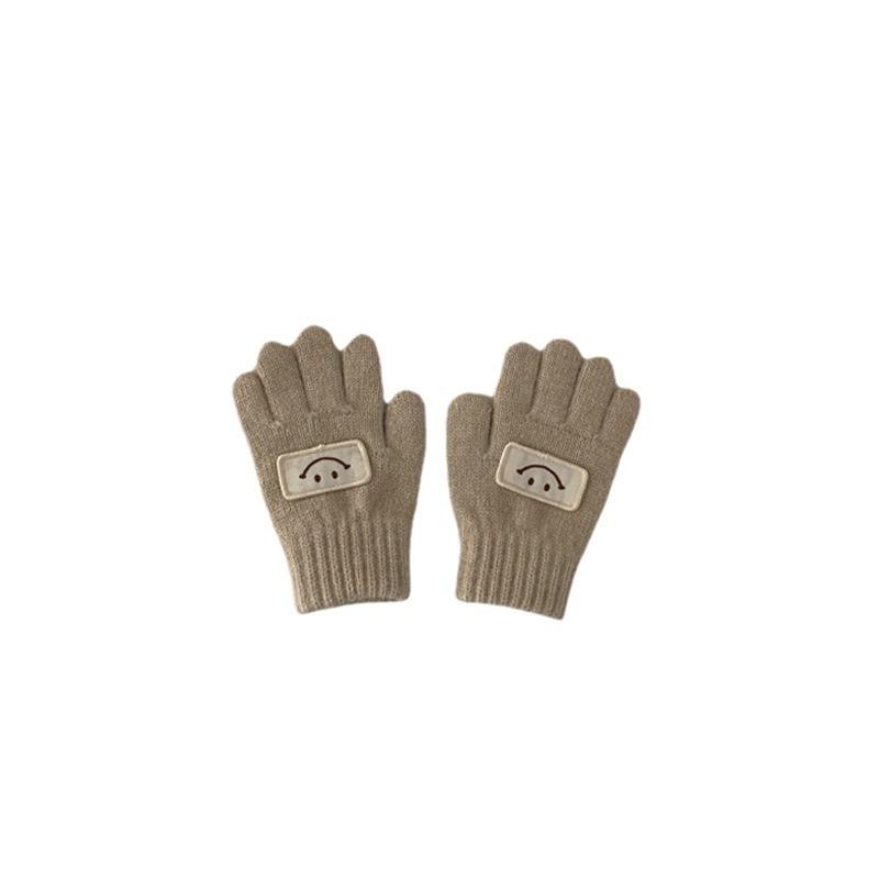 Children's Gloves for Winter Outdoor Warm Style with Smiley Face and Small Fingertips. Infant Winter Gloves